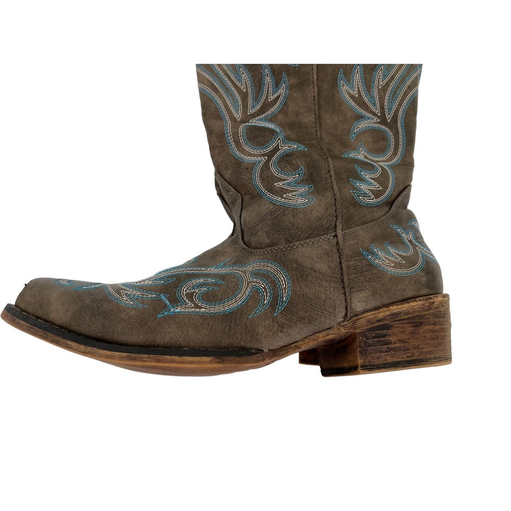 Roper faux leather with blue stitching  western cowboy boot size 9.5 womens - Picture 9 of 9
